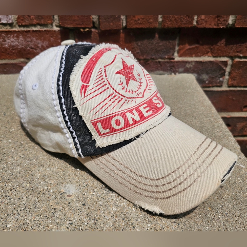 Distressed "LONE STAR" Patch Embroidery Vintage Ballcap
